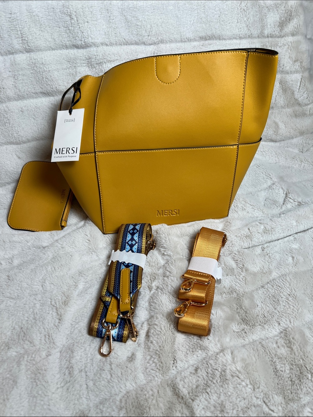 MERSI Mustard Yellow Structured Tote